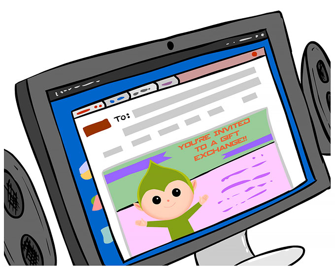 Computer Screen with Elfster Website Displayed